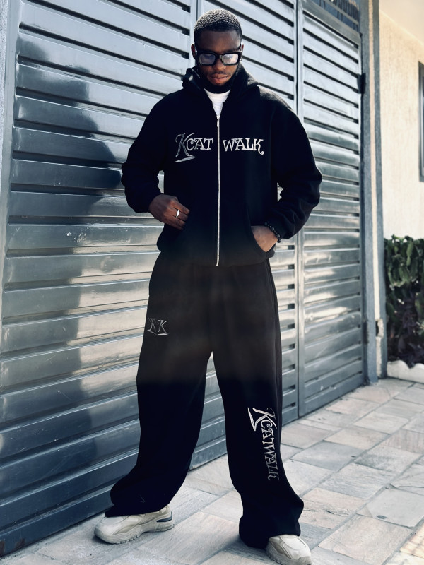 Thick kcatwalk quality male quality black two piece joggers
